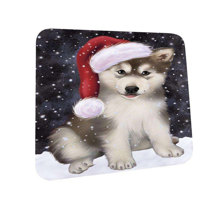 Let It Snow Happy Holidays Alaskan Malamute Dog Christmas Coasters CST233 (Set of 4)