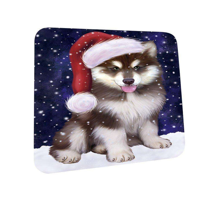 Let It Snow Happy Holidays Alaskan Malamute Dog Christmas Coasters CST234 (Set of 4)