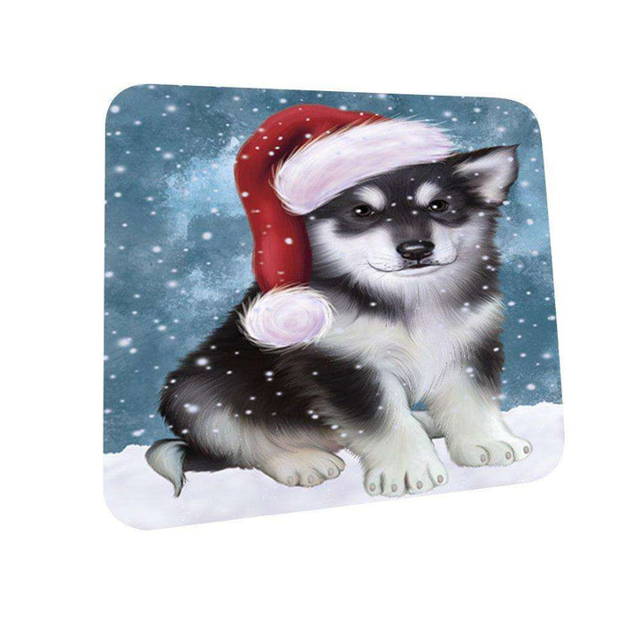 Let It Snow Happy Holidays Alaskan Malamute Dog Christmas Coasters CST235 (Set of 4)