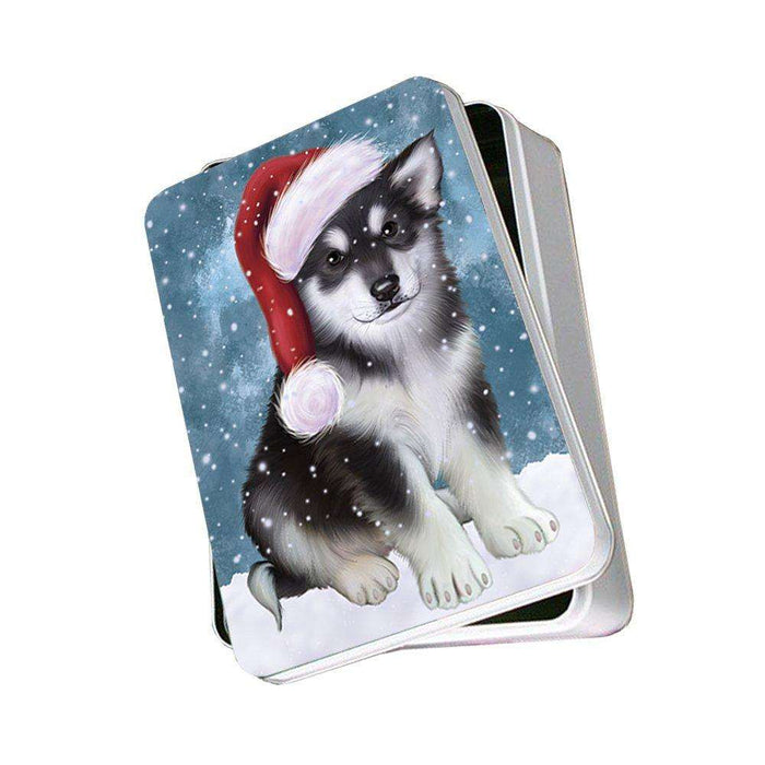 Let It Snow Happy Holidays Alaskan Malamute Dog Christmas Photo Storage Tin PTIN0329