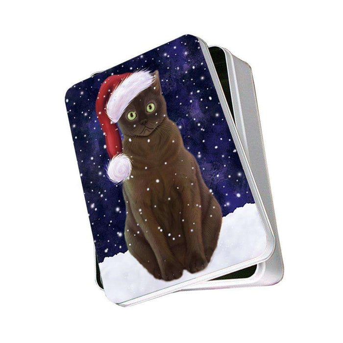 Let It Snow Happy Holidays American Bermese Zibeline Dog Christmas Photo Storage Tin PTIN0426