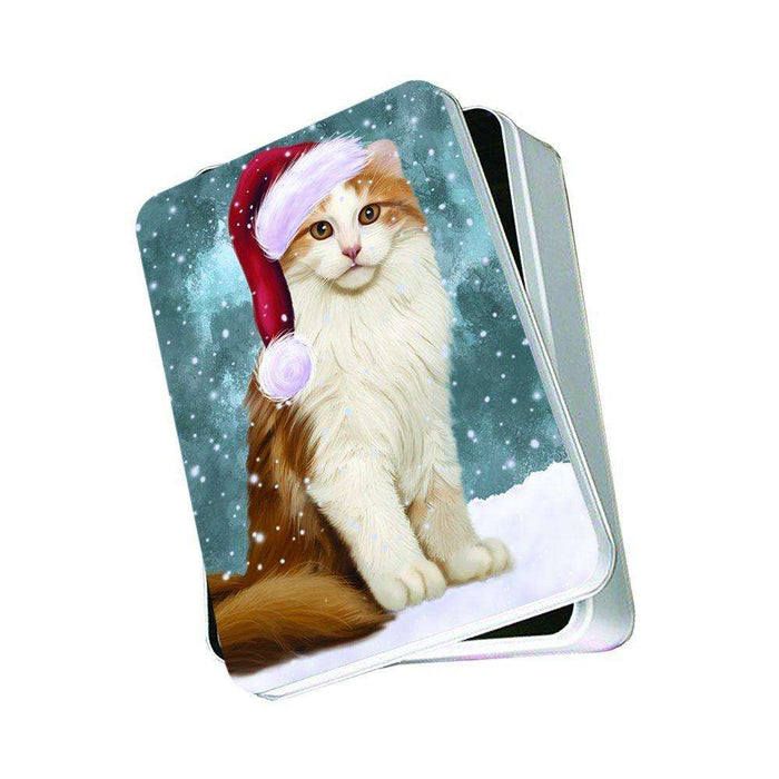 Let It Snow Happy Holidays American Curl Cat Christmas Photo Storage Tin PTIN0392