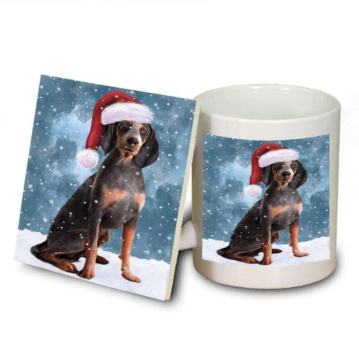 Let It Snow Happy Holidays American English Coonhound Dog Christmas Mug and Coaster Set MUC0350