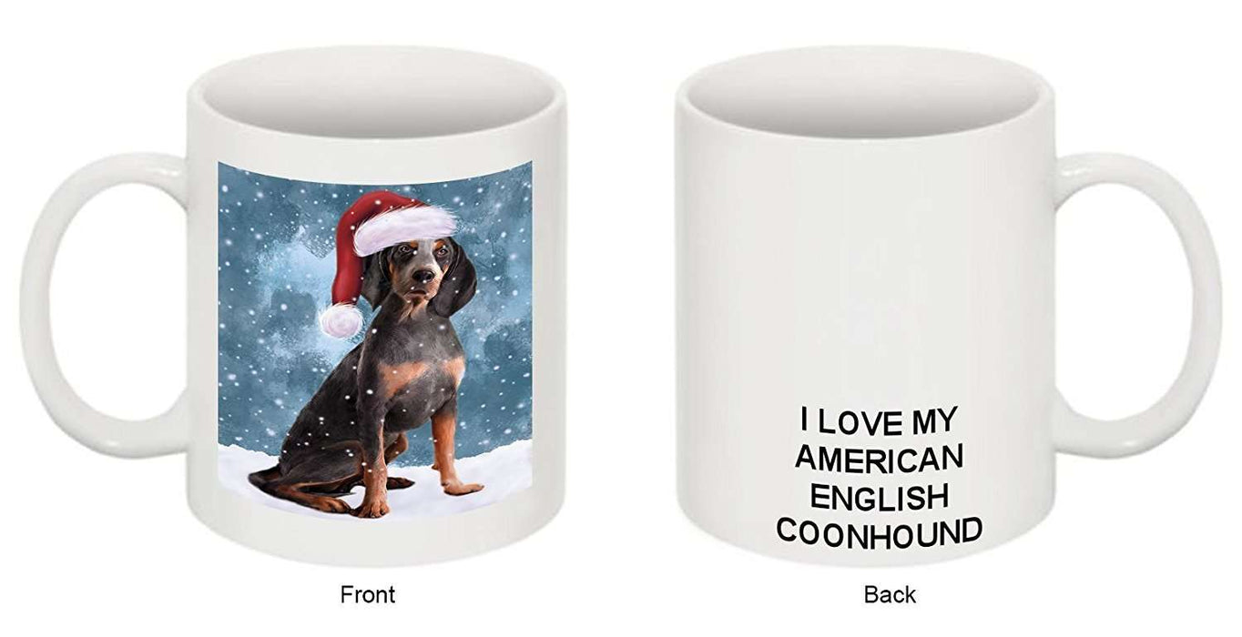 Let It Snow Happy Holidays American English Coonhound Dog Christmas Mug CMG0350