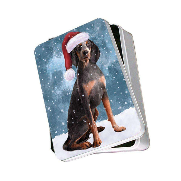 Let It Snow Happy Holidays American English Coonhound Dog Christmas Photo Storage Tin PTIN0350