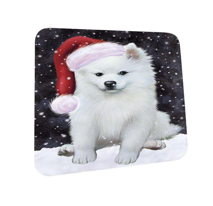 Let It Snow Happy Holidays American Eskimo Dog Christmas Coasters CST237 (Set of 4)