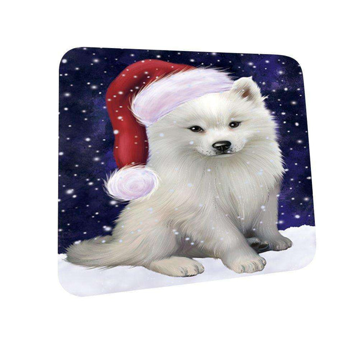 Let It Snow Happy Holidays American Eskimo Dog Christmas Coasters CST238 (Set of 4)