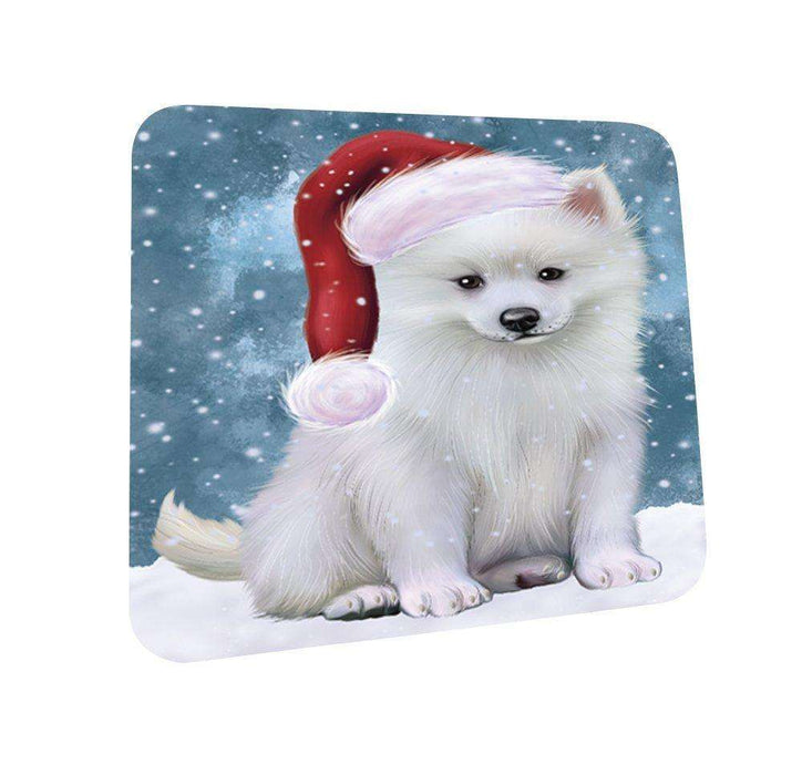 Let It Snow Happy Holidays American Eskimo Dog Christmas Coasters CST239 (Set of 4)
