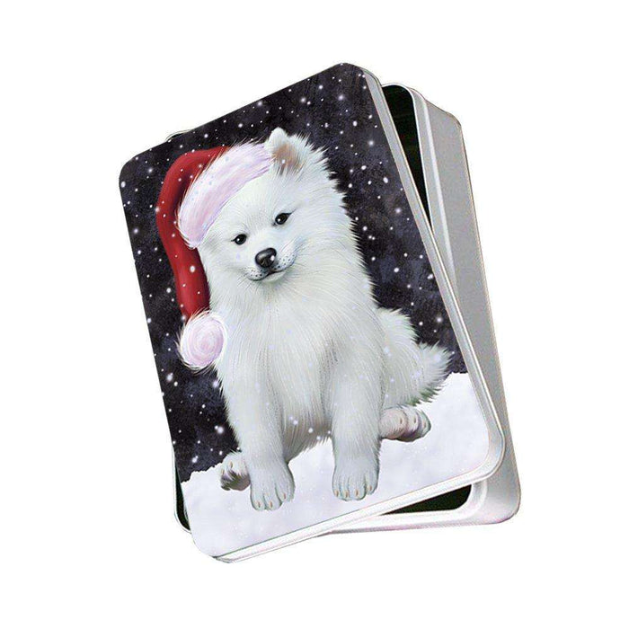 Let It Snow Happy Holidays American Eskimo Dog Christmas Photo Storage Tin PTIN0331