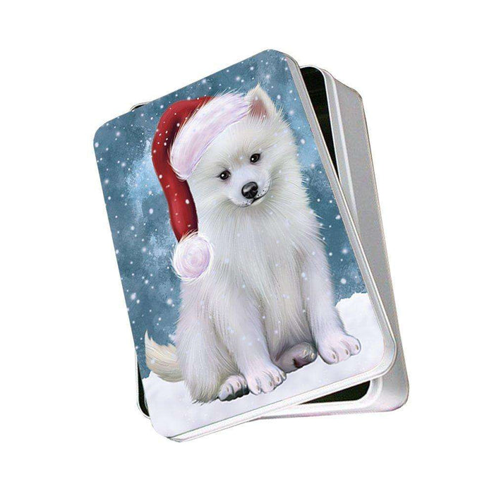 Let It Snow Happy Holidays American Eskimo Dog Christmas Photo Storage Tin PTIN0333