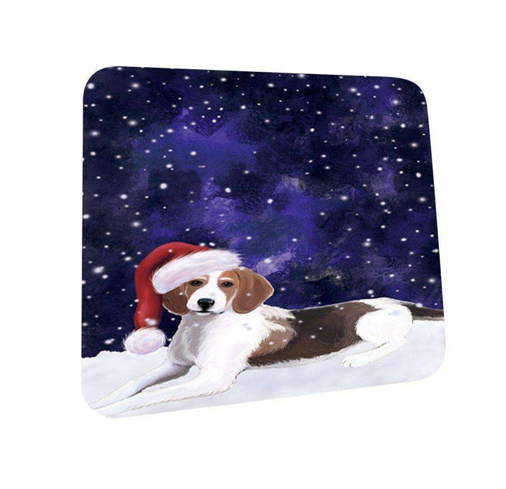 Let It Snow Happy Holidays American Foxhound Dog Christmas Coasters CST240 (Set of 4)
