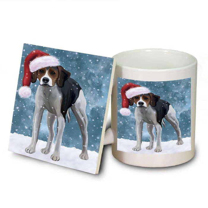 Let It Snow Happy Holidays American Foxhound Dog Christmas Mug and Coaster Set MUC0330