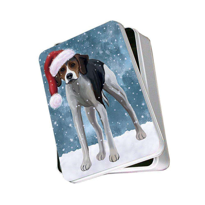 Let It Snow Happy Holidays American Foxhound Dog Christmas Photo Storage Tin PTIN0330