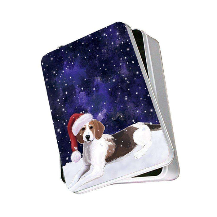 Let It Snow Happy Holidays American Foxhound Dog Christmas Photo Storage Tin PTIN0334