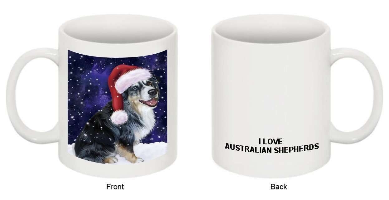 Let It Snow Happy Holidays Australian Shepherd Dog Christmas Mug CMG0397