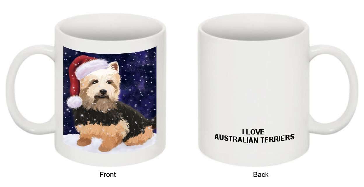 Let It Snow Happy Holidays Australian Terrier Dog Christmas Mug CMG0398