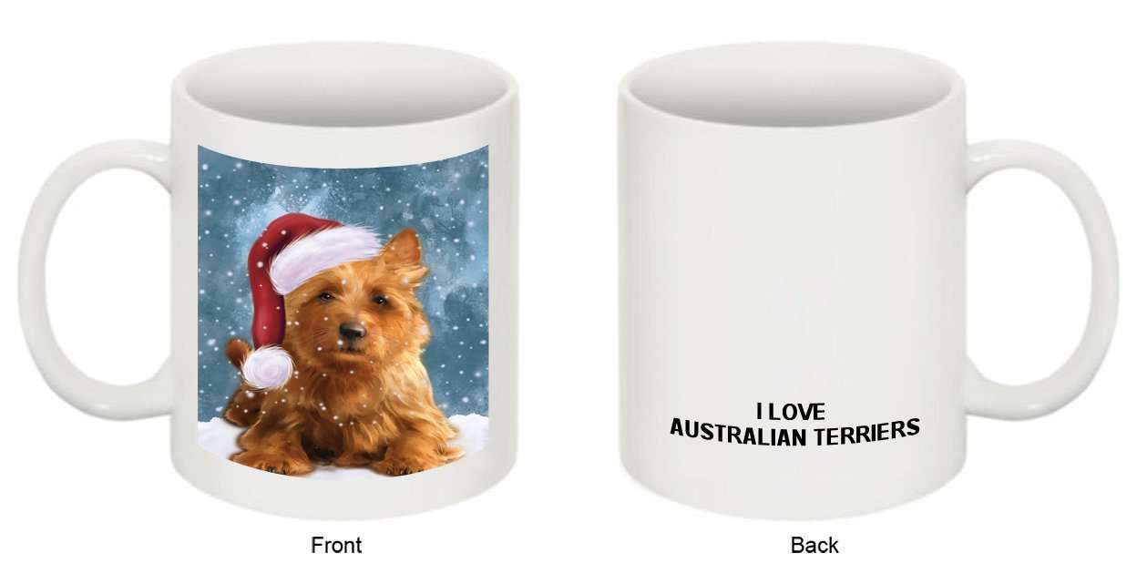 Let It Snow Happy Holidays Australian Terrier Dog Christmas Mug CMG0399