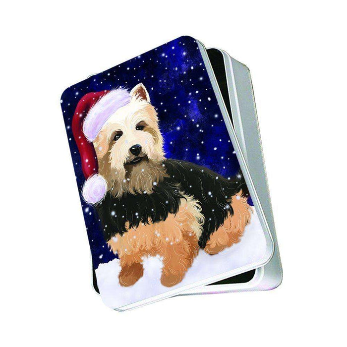 Let It Snow Happy Holidays Australian Terrier Dog Christmas Photo Storage Tin PTIN0398