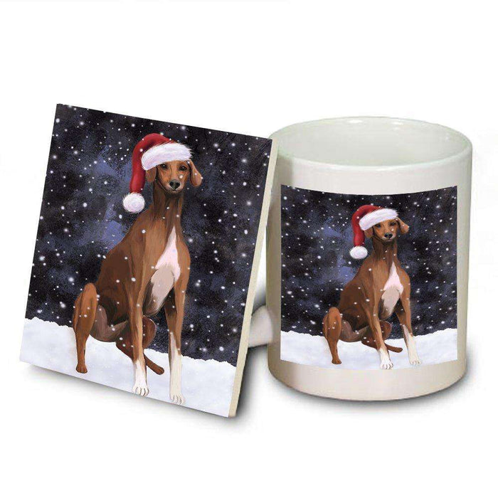 Let It Snow Happy Holidays Azawakh Dog Christmas Mug and Coaster Set MUC0427