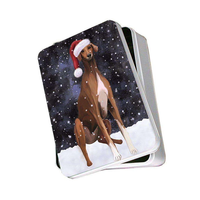 Let It Snow Happy Holidays Azawakh Dog Christmas Photo Storage Tin PTIN0427