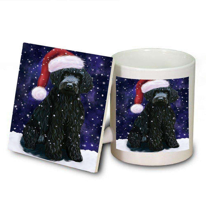 Let It Snow Happy Holidays Barbet Dog Christmas Mug and Coaster Set MUC0400
