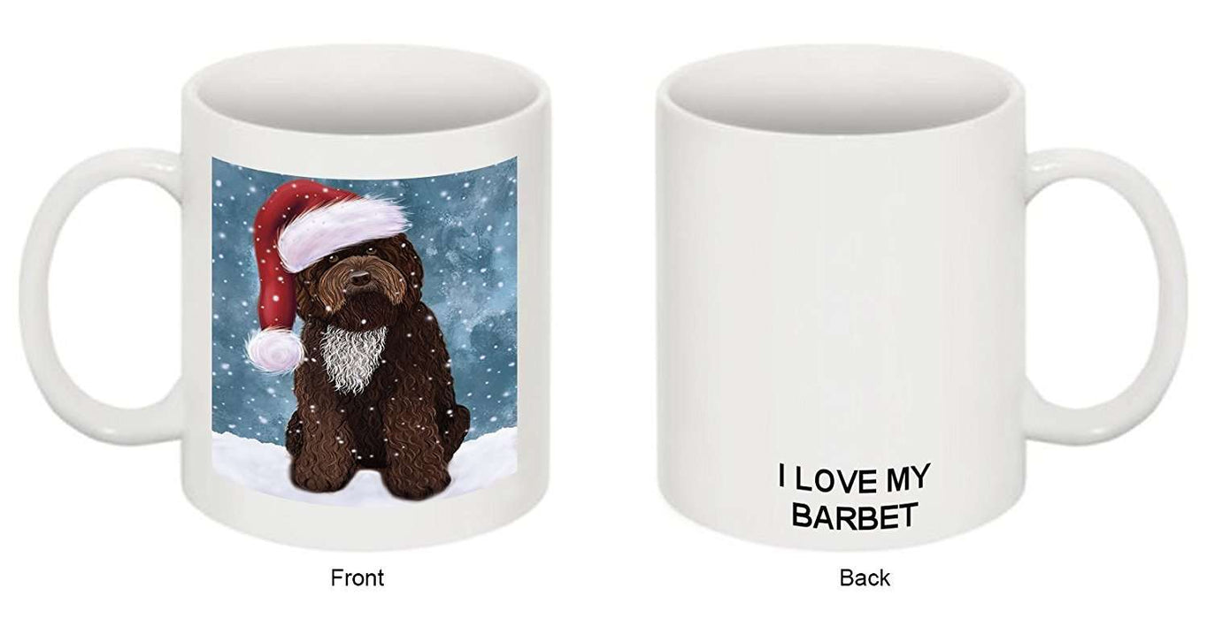 Let It Snow Happy Holidays Barbet Dog Christmas Mug CMG0352
