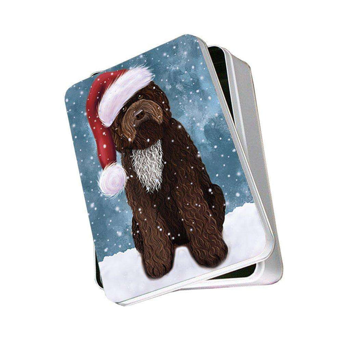 Let It Snow Happy Holidays Barbet Dog Christmas Photo Storage Tin PTIN0352