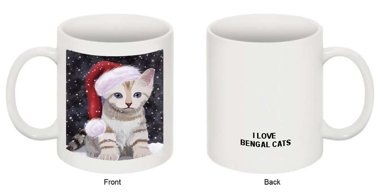 Let It Snow Happy Holidays Bengal cat Christmas Mug CMG0401