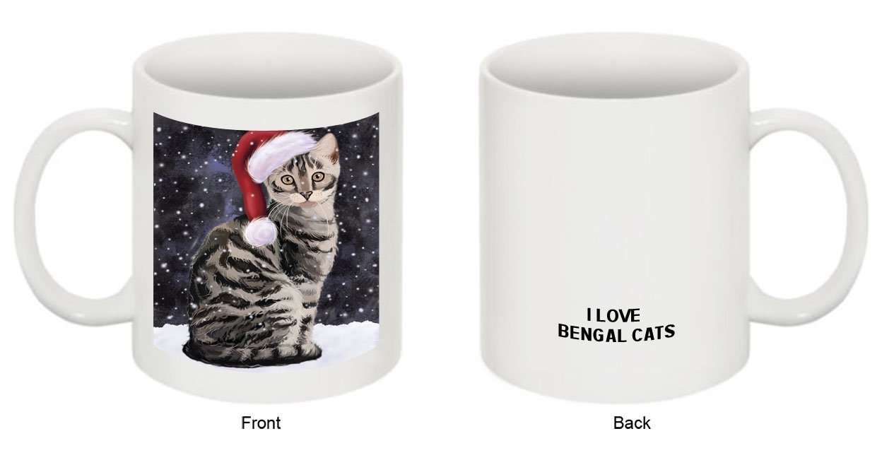 Let It Snow Happy Holidays Bengal cat Christmas Mug CMG0402