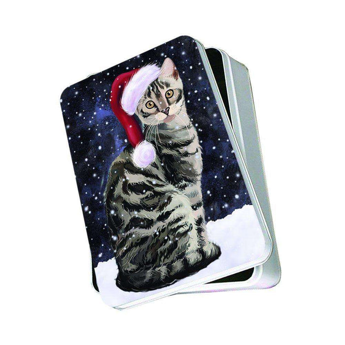 Let It Snow Happy Holidays Bengal cat Christmas Photo Storage Tin PTIN0402