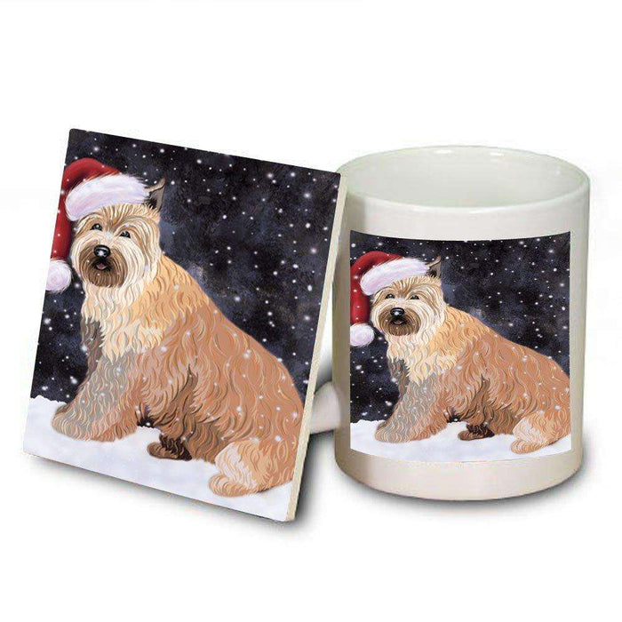 Let It Snow Happy Holidays Berger Picard Dog Christmas Mug and Coaster Set MUC0403