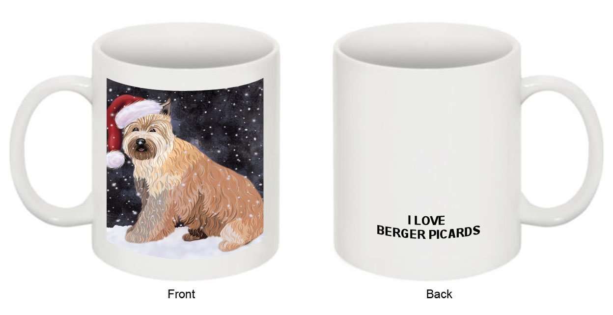 Let It Snow Happy Holidays Berger Picard Dog Christmas Mug CMG0403