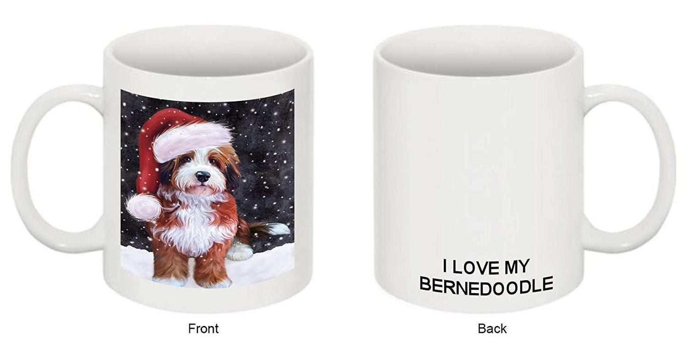 Let It Snow Happy Holidays Bernedoodle Dog Christmas Mug CMG0353
