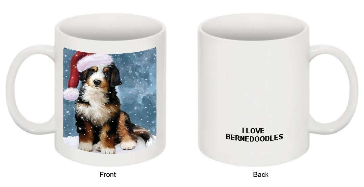 Let It Snow Happy Holidays Bernedoodle Dog Christmas Mug CMG0404