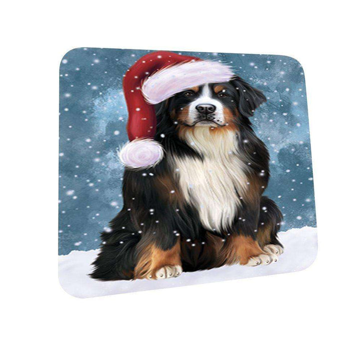 Let It Snow Happy Holidays Bernese Mountain Dog Christmas Coasters CST300 (Set of 4)