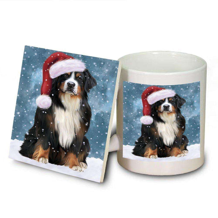 Let It Snow Happy Holidays Bernese Mountain Dog Christmas Mug and Coaster Set MUC0428