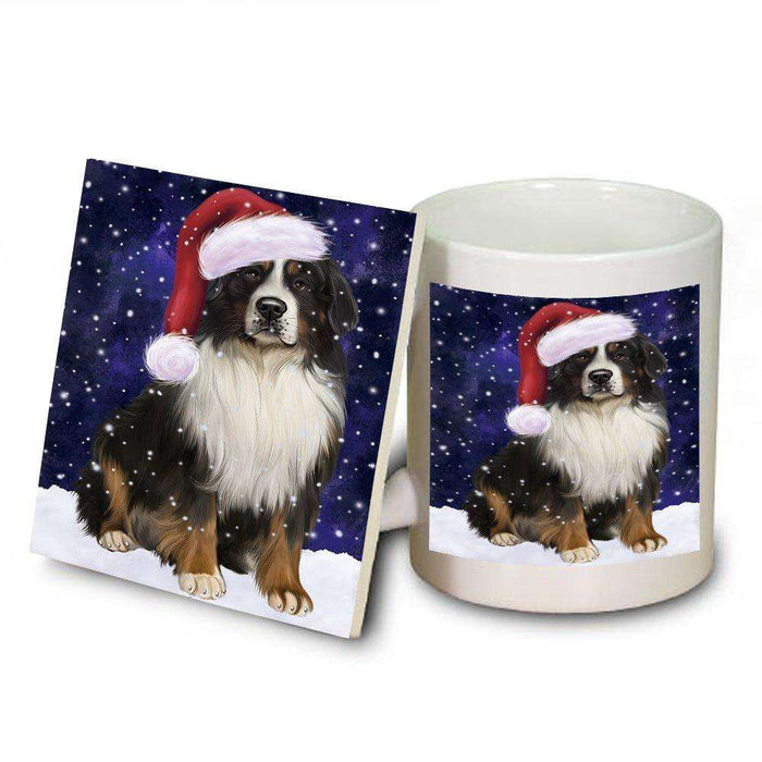 Let It Snow Happy Holidays Bernese Mountain Dog Christmas Mug and Coaster Set MUC0429