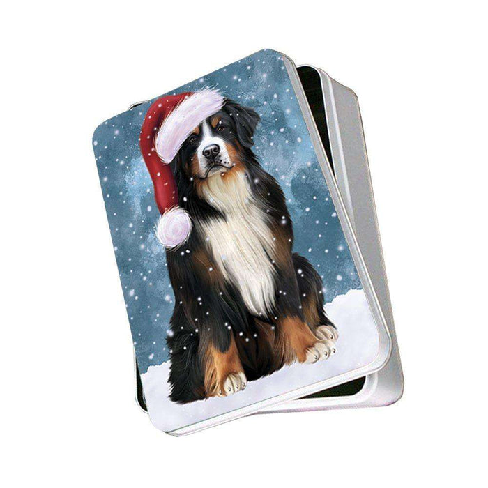 Let It Snow Happy Holidays Bernese Mountain Dog Christmas Photo Storage Tin PTIN0428