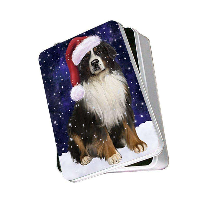 Let It Snow Happy Holidays Bernese Mountain Dog Christmas Photo Storage Tin PTIN0429