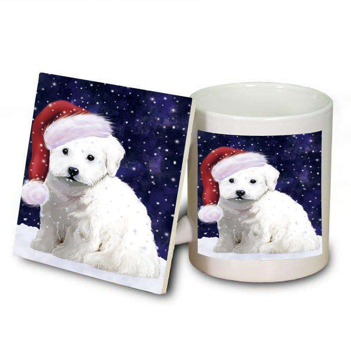 Let It Snow Happy Holidays Bichon Frise Dog Christmas Mug and Coaster Set MUC0406