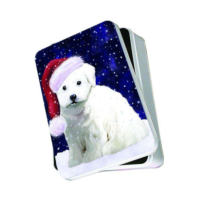 Let It Snow Happy Holidays Bichon Frise Dog Christmas Photo Storage Tin PTIN0406