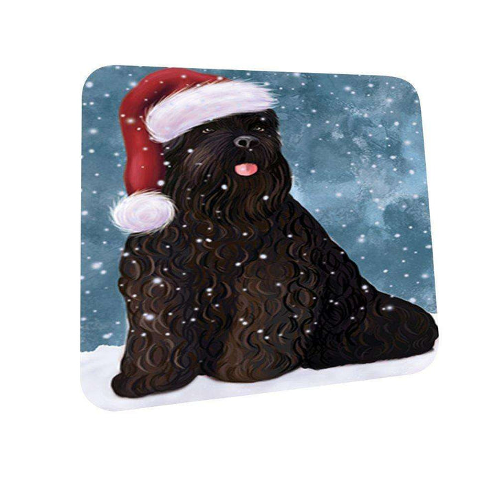 Let It Snow Happy Holidays Black Russian Terrier Dog Christmas Coasters CST302 (Set of 4)