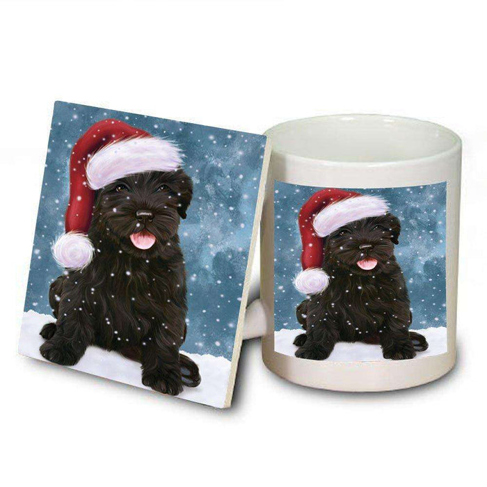 Let It Snow Happy Holidays Black Russian Terrier Dog Christmas Mug and Coaster Set MUC0412