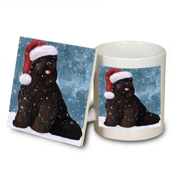Let It Snow Happy Holidays Black Russian Terrier Dog Christmas Mug and Coaster Set MUC0430