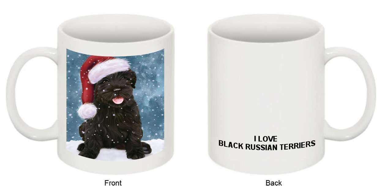 Let It Snow Happy Holidays Black Russian Terrier Dog Christmas Mug CMG0412
