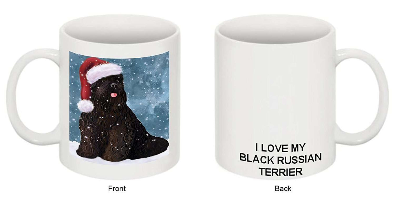 Let It Snow Happy Holidays Black Russian Terrier Dog Christmas Mug CMG0430