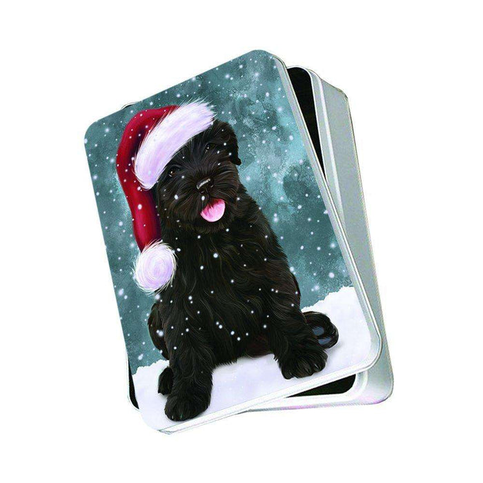 Let It Snow Happy Holidays Black Russian Terrier Dog Christmas Photo Storage Tin PTIN0412