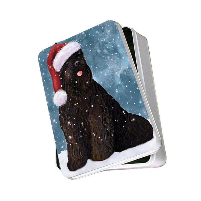 Let It Snow Happy Holidays Black Russian Terrier Dog Christmas Photo Storage Tin PTIN0430