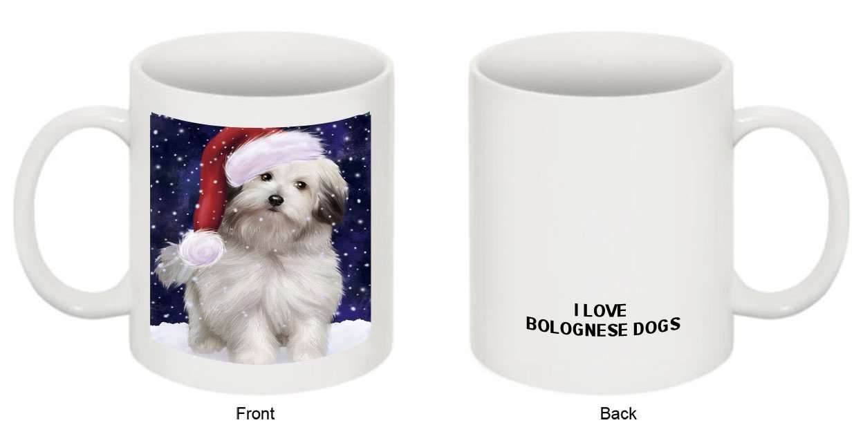 Let It Snow Happy Holidays Bolognese Dog Christmas Mug CMG0413