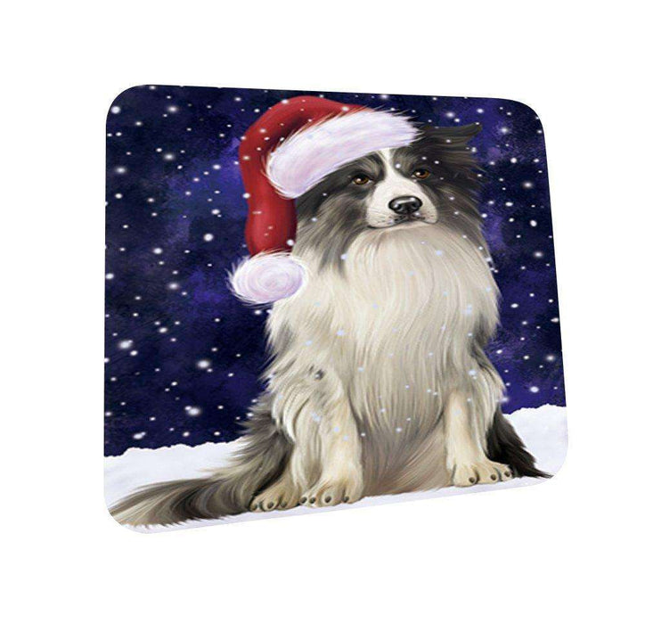 Let It Snow Happy Holidays Border Collie Dog Christmas Coasters CST261 (Set of 4)